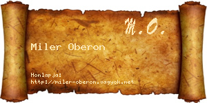 Miler Oberon névjegykártya